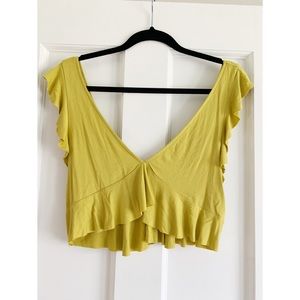 Urban Outfitters Green Flowy Crop Top